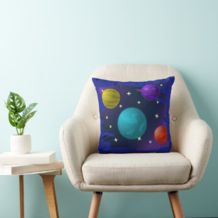 Coussin Planètes rétro