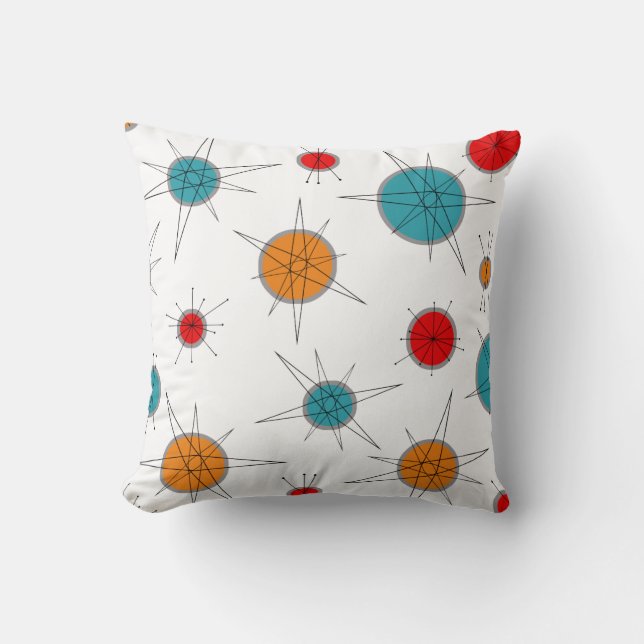 Coussin Planètes rétro de l'ère atomique (Recto)