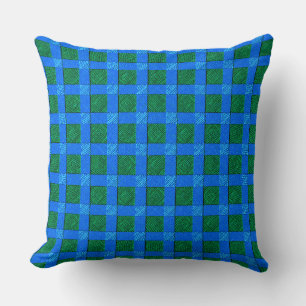 Coussin Plaque bleue semblable à des bandes de toile sur t