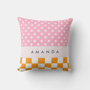 Coussin Plaque de jet personnalisée avec monogramme et poi