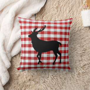 Coussin Plaque rouge avec cerf noir