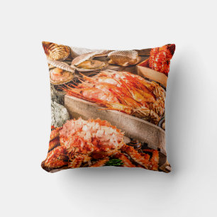 Coussin Plat de cuisine de fruits de mer en tant que dîner