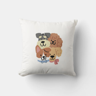 Coussin Playful Puppies Pattern Decorative Pillow