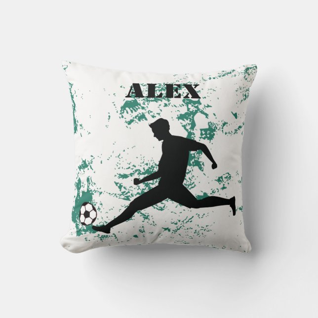 Coussin Playing soccer graphic black (Recto)