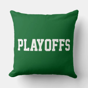 Coussin PLAYOFFS Texte Sportif Athlétique Sur Fond Vert Fo