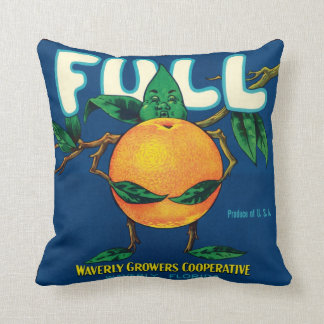 Coussin Plein art vintage orange d'étiquette de Waverly la
