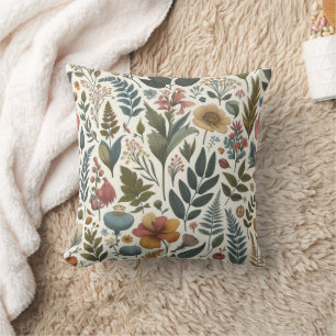 Coussin plein d'herbe et d'arbres