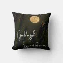 ​ Pleine lune Bonne Nuit Sweets Dreams Black Throw