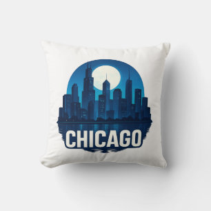 Coussin Pleine lune Skyline de Chicago