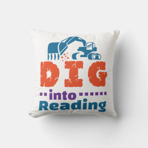 Coussin Plongez dans la bibliothèque de l'enseignant de le
