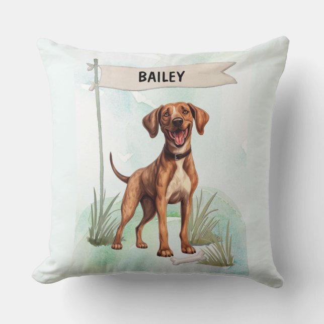 Coussin Plott Watercolor Personalized Dog (Recto)