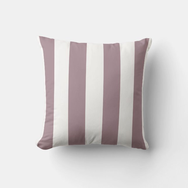Coussin Plum et blanc rayé (Recto)