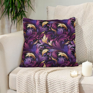 Coussin Plum violet or Ornat baroque