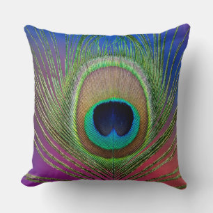 Coussin Plume de la queue d'un paon