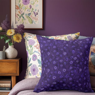 Coussin Plume de Paon Violet