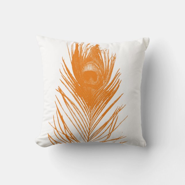 Coussin Plume orange de paon (Recto)