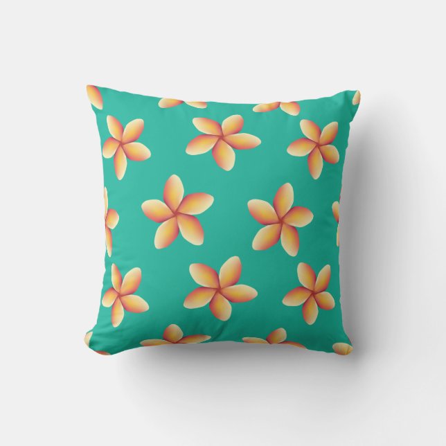 Coussin Plumeria, Fleur, Hawaii, Floral Print, (Recto)