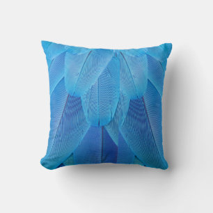 Coussin Plumes bleu sarcelle du perroquet Ara