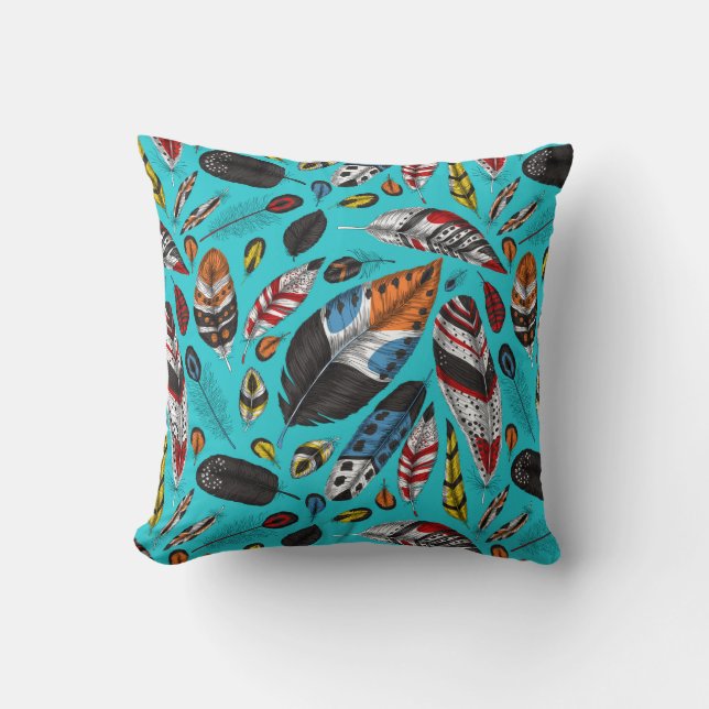 Coussin Plumes colorées (Recto)