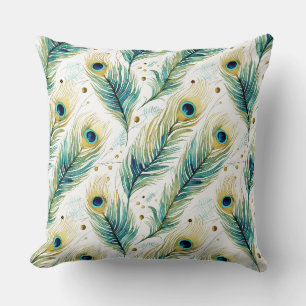 Coussin Plumes de paon
