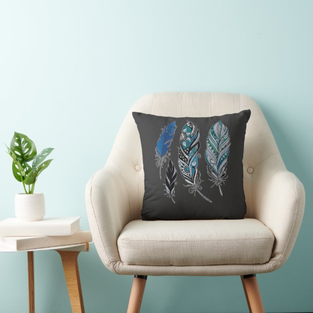 Coussin Plumes et couleurs dansent  (Chaise)