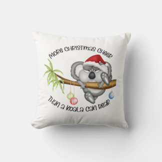 Coussin Plus de réjouissances de Noël qu'un koala ne peut 