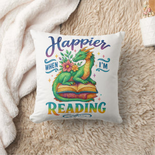 Coussin Plus heureux quand je lis