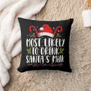 Coussin Plus susceptible de boire le lait du Père Noël drô