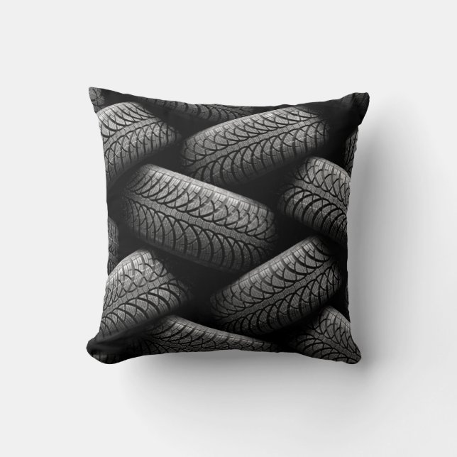 Coussin Pneus de voiture noir (Recto)