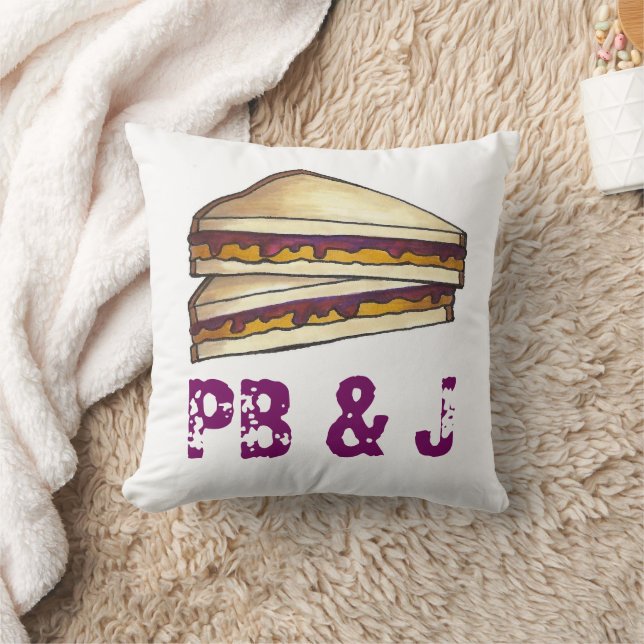 Coussin Po&J Beurre d'arachide et sandwich à la gelée (Couverture)