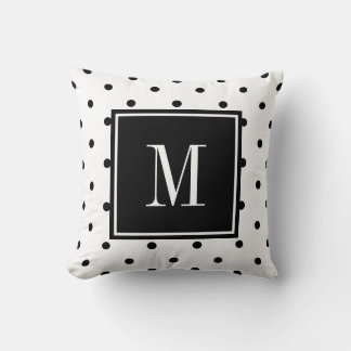 Coussin Poche noir et blanc point minimum MONOGRAM