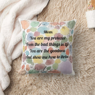Coussin Poème à lancer pour la fête des mères