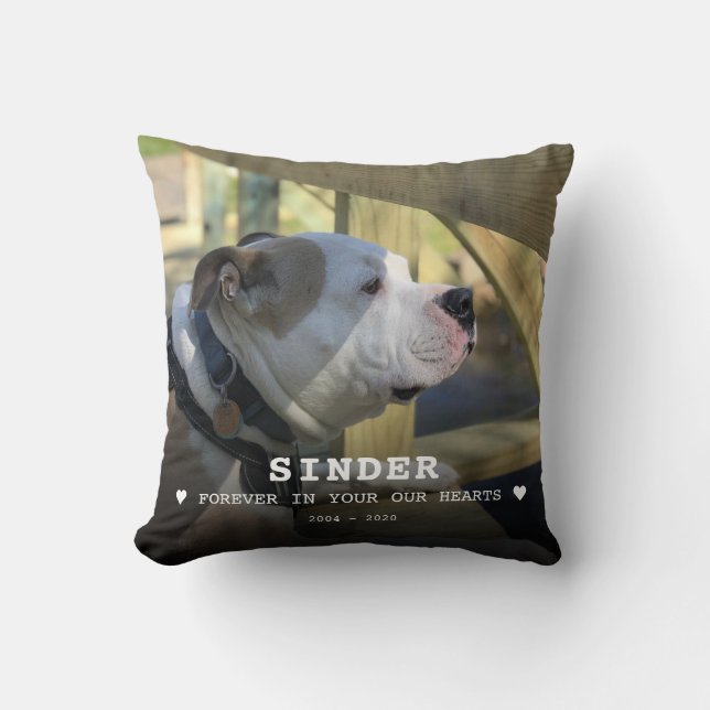 Coussin Poème de chien animal de compagnie photo Memorial  (Recto)