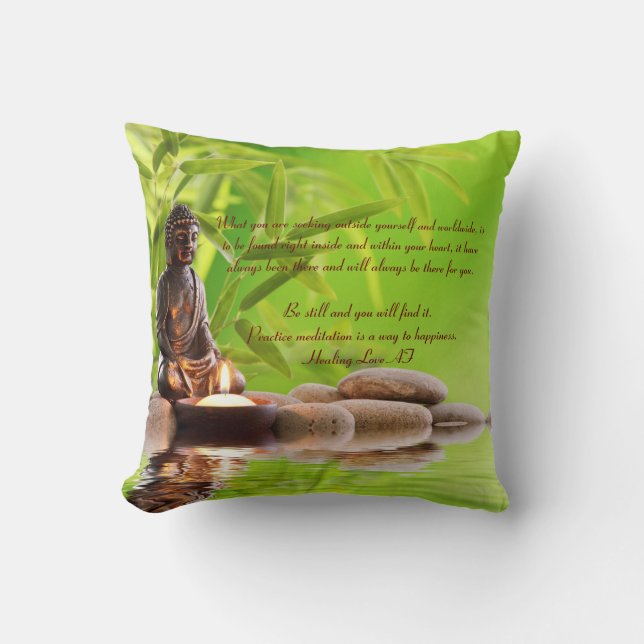 Coussin Poème de méditation de zen de bouddhisme de (Recto)