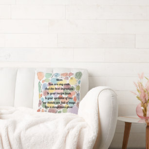Coussin "Poème pour la fête des mères" jeté