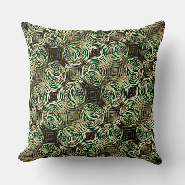 Coussin Poignée ronde beige et menthe en métal et verre (Recto)