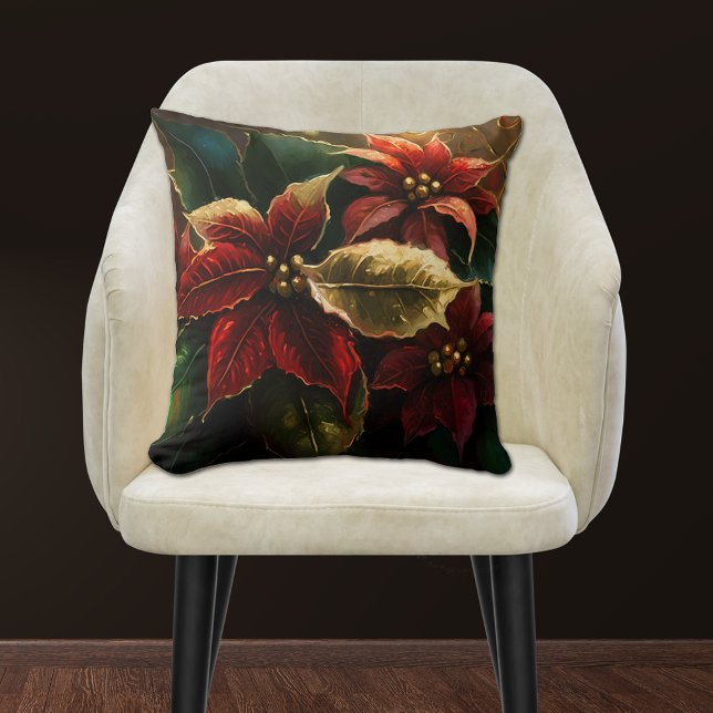 Coussin Poinsettias Noël (Créateur téléchargé)