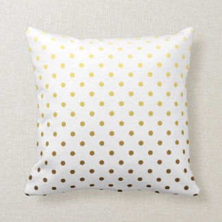 Coussin Point de polka d'or blanc