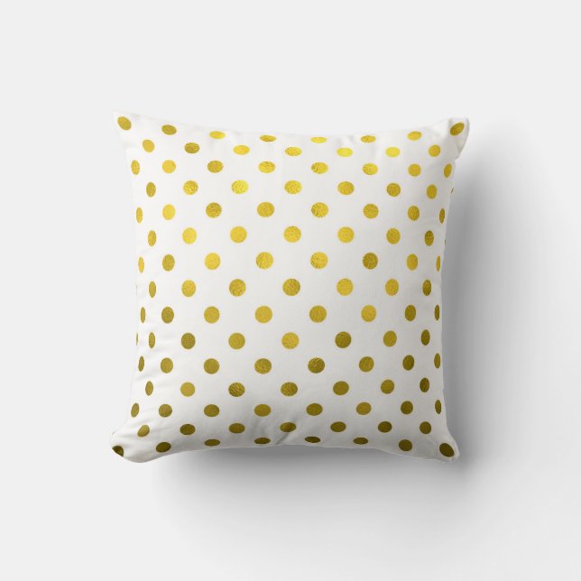 Coussin Point de polka métallique de feuille d'or sur le (Recto)