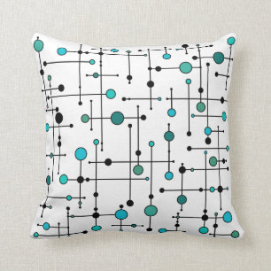 Coussin Point moderne de bleu d'Aqua de style de la moiti