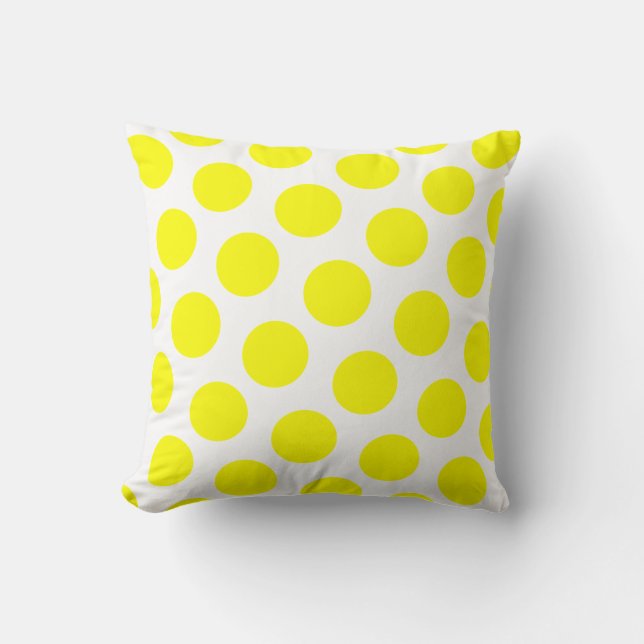 Coussin Point Polka Jaune (Recto)