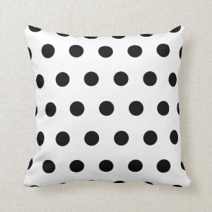 Coussin Point Polka noir et blanc