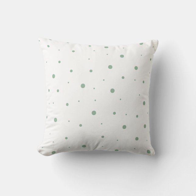 Coussin Point Polka Vert Sage (Recto)