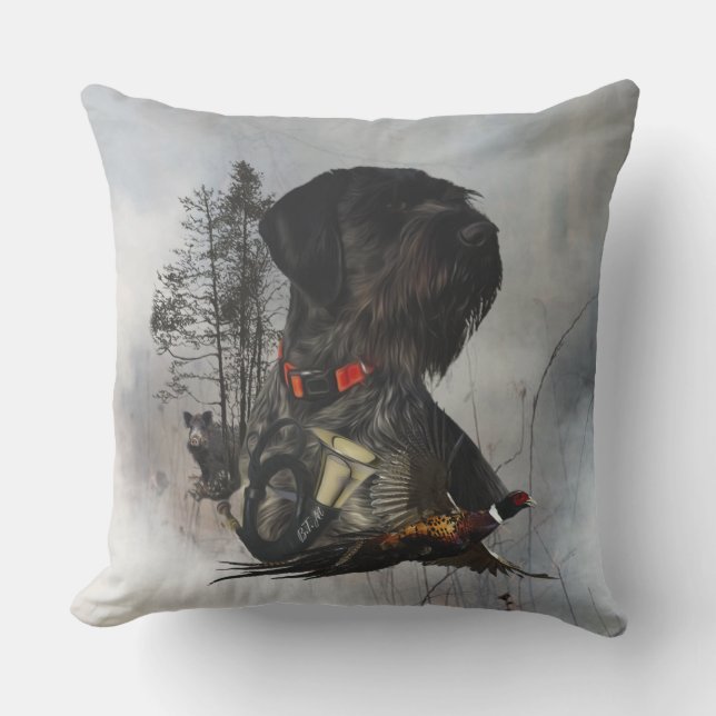 Coussin Pointeur À poils durs allemand (Recto)