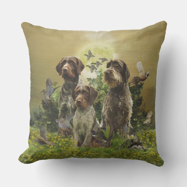 Coussin Pointeur À poils durs allemand (Recto)