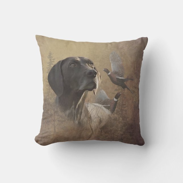 Coussin Pointeur allemand à courte portée, bandes Deutsch  (Recto)