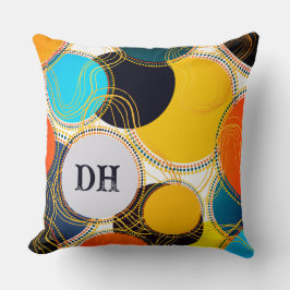Coussin Points Abstraits rétro colorés Personnaliser le mo