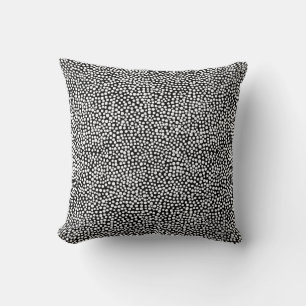 Coussin Points aléatoires - Blanc sur Noir