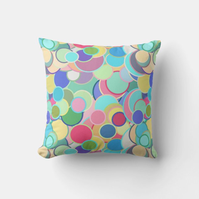Coussin Points confettis du milieu du siècle - multi paste (Recto)