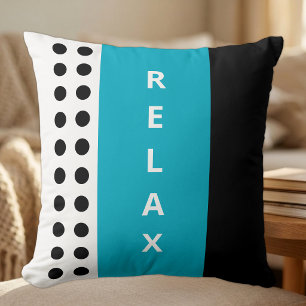 Coussin Points de polka relaxent noir azur